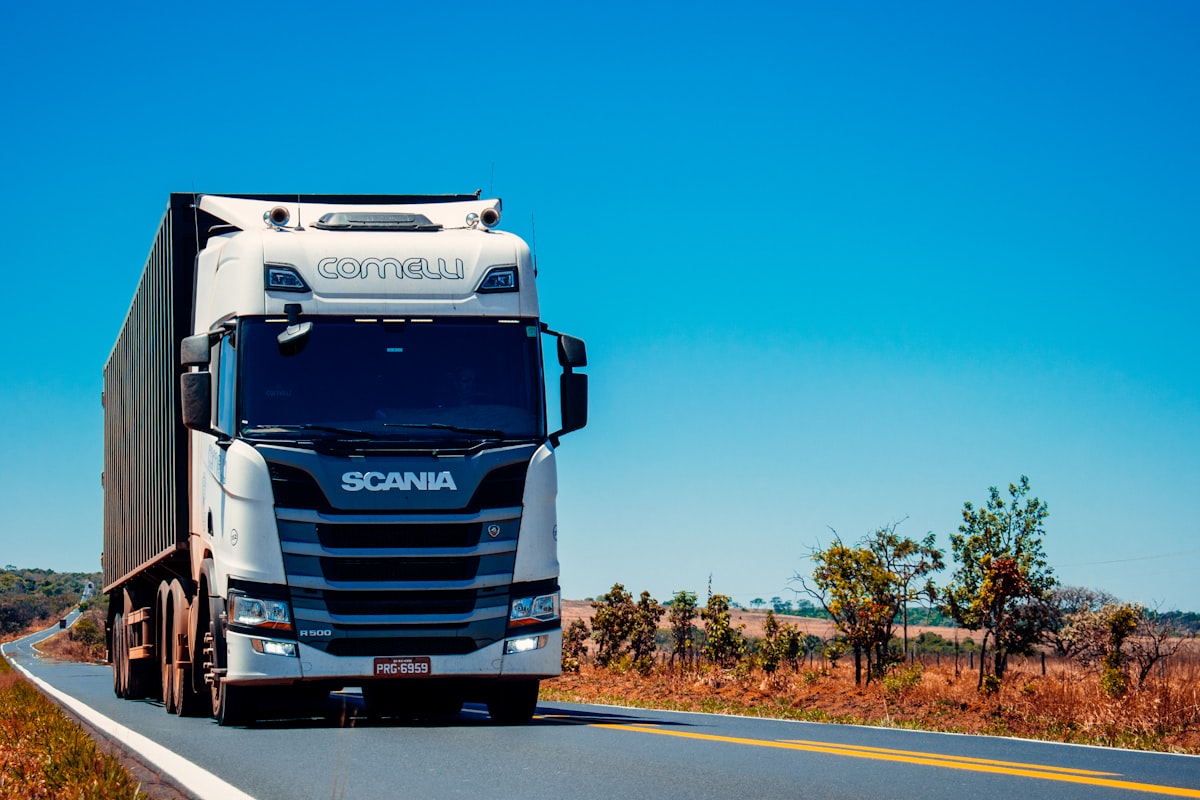Truck on an American highway